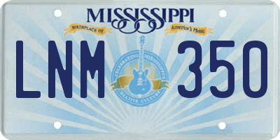 MS license plate LNM350