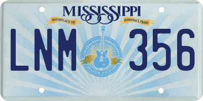 MS license plate LNM356