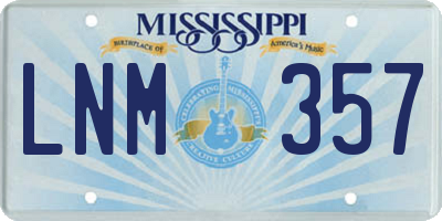 MS license plate LNM357
