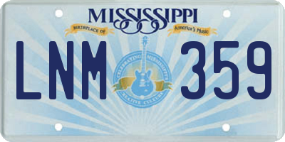 MS license plate LNM359
