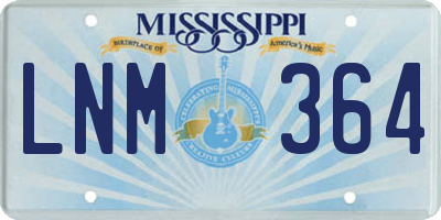 MS license plate LNM364