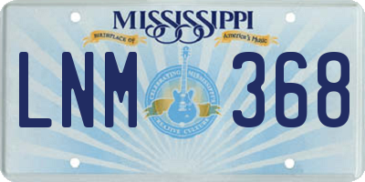 MS license plate LNM368