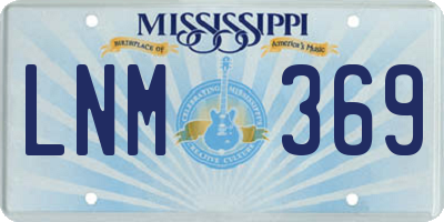 MS license plate LNM369