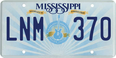 MS license plate LNM370