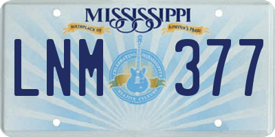 MS license plate LNM377
