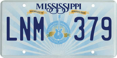 MS license plate LNM379