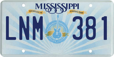 MS license plate LNM381