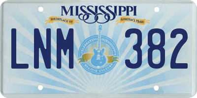 MS license plate LNM382
