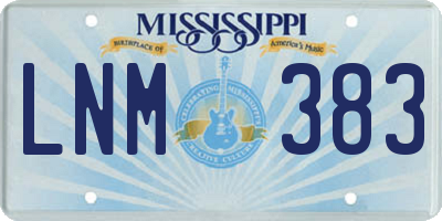 MS license plate LNM383