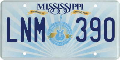 MS license plate LNM390
