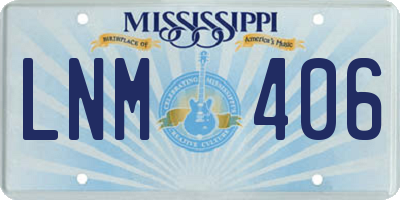 MS license plate LNM406