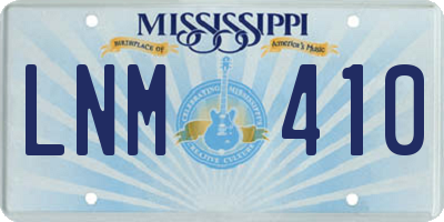 MS license plate LNM410