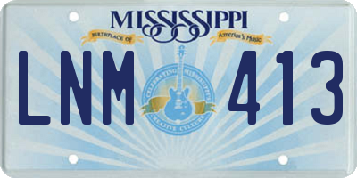 MS license plate LNM413