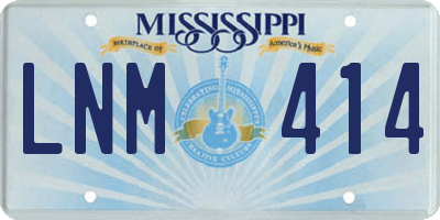 MS license plate LNM414