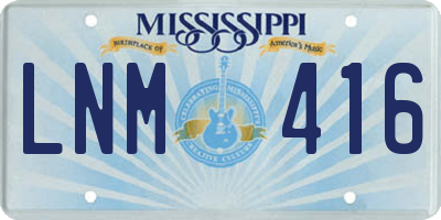 MS license plate LNM416