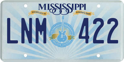 MS license plate LNM422