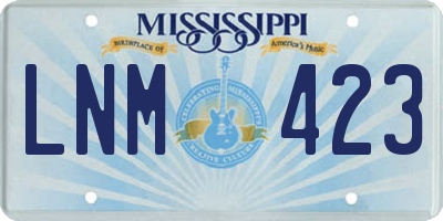 MS license plate LNM423