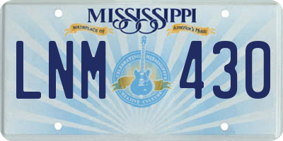 MS license plate LNM430