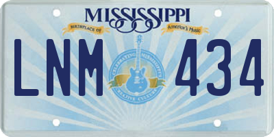 MS license plate LNM434