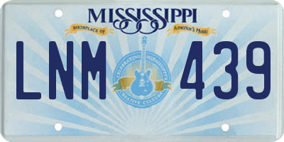MS license plate LNM439