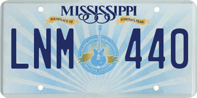 MS license plate LNM440