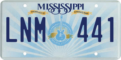 MS license plate LNM441