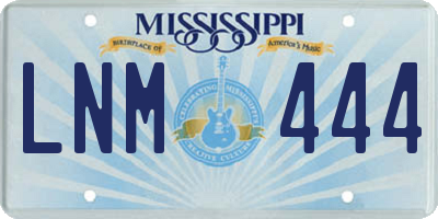 MS license plate LNM444