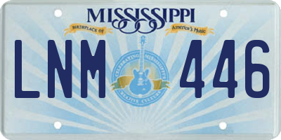 MS license plate LNM446