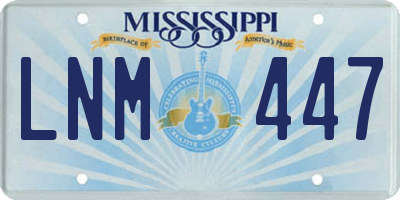 MS license plate LNM447