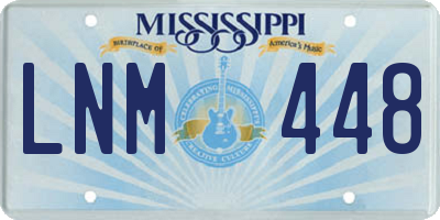 MS license plate LNM448