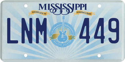 MS license plate LNM449