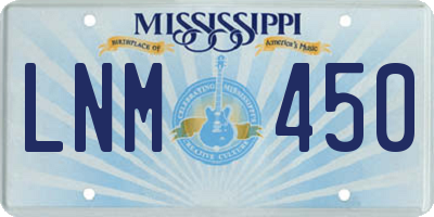 MS license plate LNM450