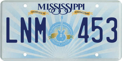 MS license plate LNM453