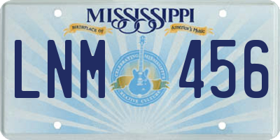 MS license plate LNM456
