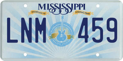 MS license plate LNM459