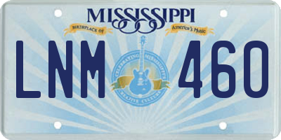 MS license plate LNM460