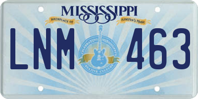 MS license plate LNM463