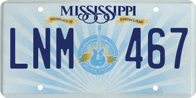 MS license plate LNM467