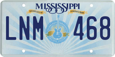 MS license plate LNM468