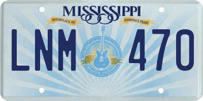 MS license plate LNM470