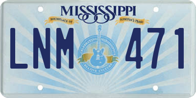 MS license plate LNM471