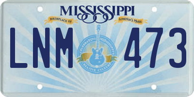 MS license plate LNM473