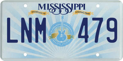 MS license plate LNM479