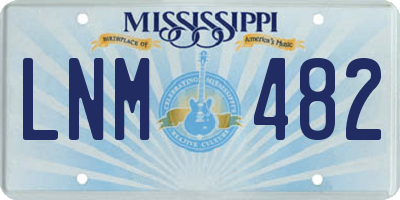 MS license plate LNM482