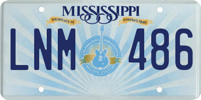 MS license plate LNM486