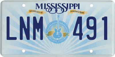 MS license plate LNM491