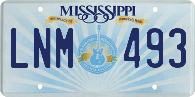 MS license plate LNM493