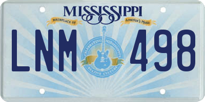MS license plate LNM498