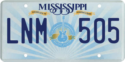 MS license plate LNM505