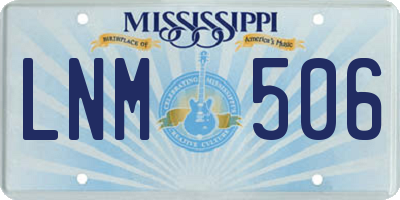 MS license plate LNM506